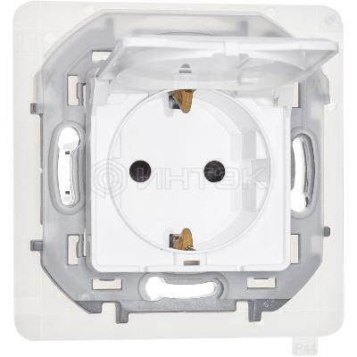 Розетка 1-м СП Inspiria 16А IP44 250В 2P+E защ. шторки с крышкой немецк. стандарт механизм бел. IEK 673740 изображение, фото