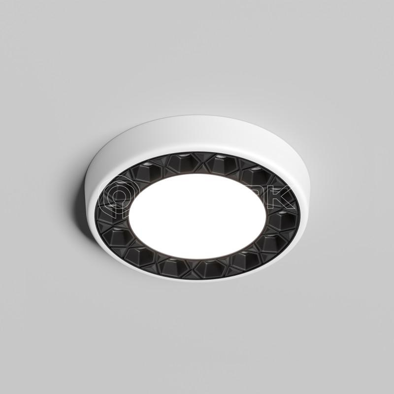 Светильник DUAL 9+9Вт 4000К IP20 d120мм LED встраив. алюм./акрил бел./черн. DENKIRS 723076 изображение, фото