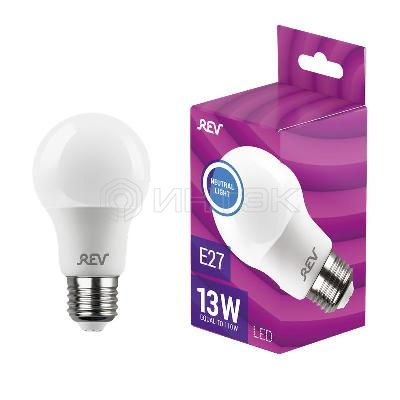 Лампа светодиодная LED-A65-E27-13Вт-4000K 13Вт грушевидная 4000К нейтр. бел. E27 1000лм 180-240В REV 32268 9 изображение, фото