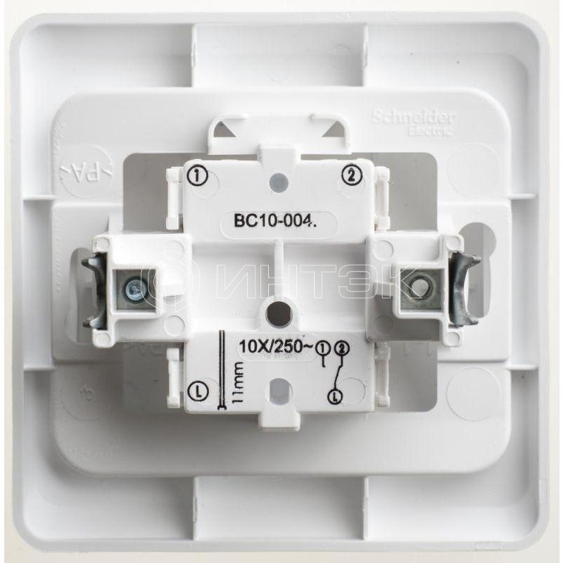 Переключатель проходной 1-кл. СП Этюд 10А IP20 бел.  Systeme Electric BC10-004B изображение, фото