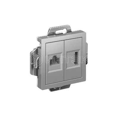 Розетка 2-м СП AtlasDesign HDMI + RJ45 кат.5E механизм алюм. Systeme Electric ATN000382 изображение, фото