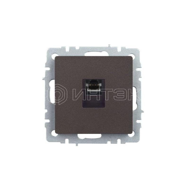 Розетка компьютерная СП RJ45 кат.5E BRITE РК10-БрТБ механизм бронза IEK BR-K10-1-K45 изображение, фото