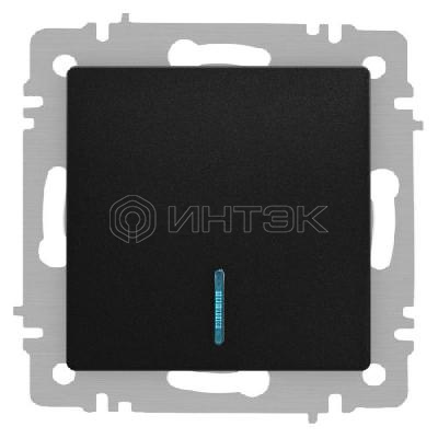 Выключатель 1-кл. СП Accent 6-102-05 10А IP20 250В с подсветкой AL/CU антрацит Intro Б0063475 изображение, фото