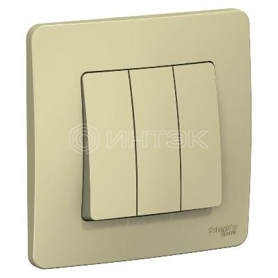 Выключатель 3-кл. СП Blanca 10А IP20 (сх. 1+1+1) 250В беж.  Systeme Electric BLNVS100507 изображение, фото