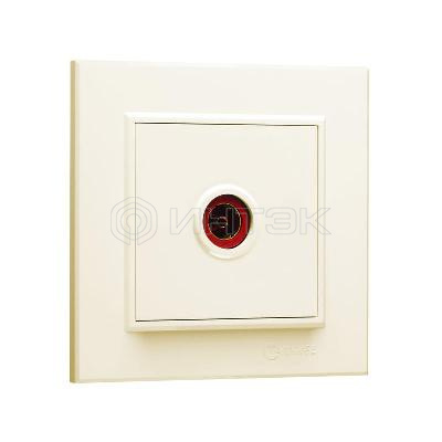 Розетка телевизионная проходная TV 1-м СП Karea IP20 6дБ крем. Makel 56010007 изображение, фото