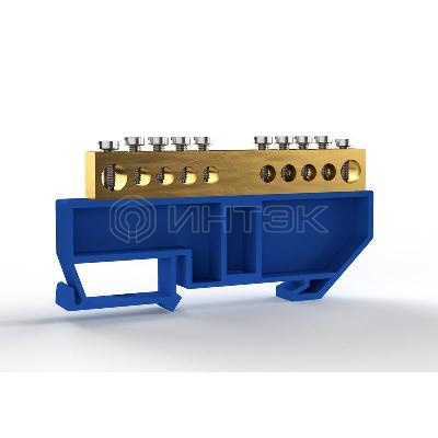 Шина нулевая на DIN-изоляторе 8х12мм 10 отвер. латунь TOKOV ELECTRIC TKE-BCB-812-10-DIN/N изображение, фото