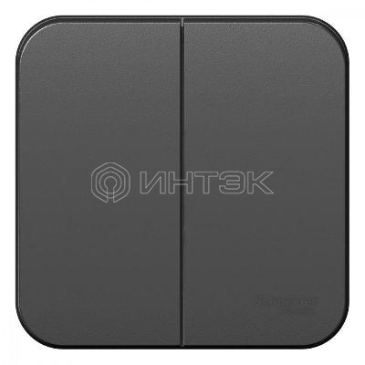 Выключатель 2-кл. ОП Blanca 10А IP20 (сх. 5) 250В с изолир. пластиной антрацит  Systeme Electric BLNVA105016 изображение, фото