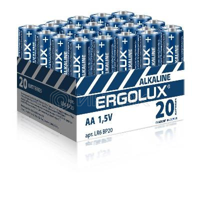 Элемент питания алкалиновый AA/LR6 1.5В Alkaline BP-20 ПРОМО (уп.20шт) Ergolux 14675 изображение, фото