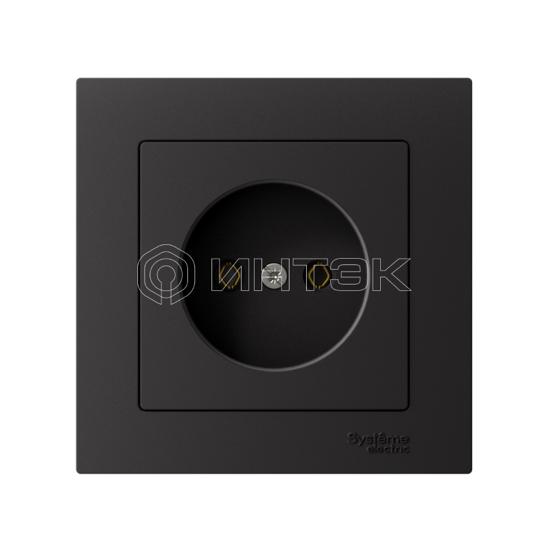 Розетка AtlasDesign 16А без заземл. быстрозажим. клем. в сборе карбон Systeme Electric ATN001040S изображение, фото