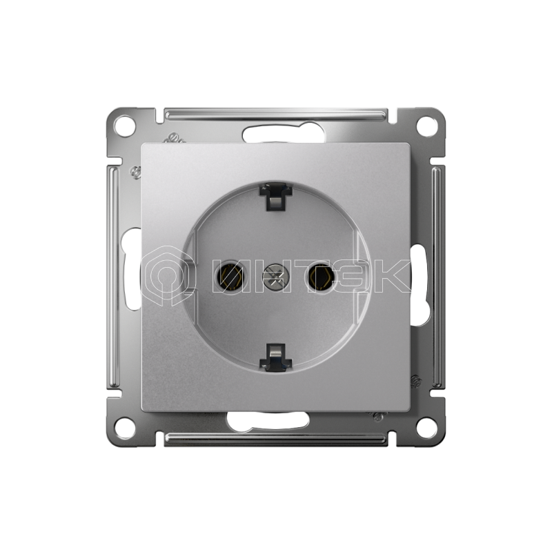 Розетка AtlasDesign 16А с заземл. быстрозажим. клем. механизм алюм.  Systeme Electric ATN000343S изображение, фото