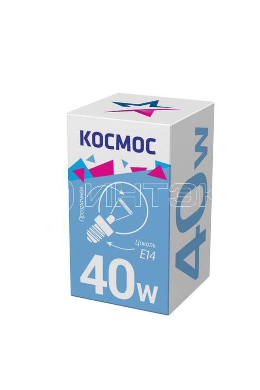 Лампа накаливания Шар 40Вт E14 прозр. Космос LKsmSSpCL40E14v2 изображение, фото