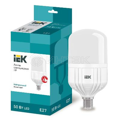 Лампа светодиодная HP 50Вт 4000К нейтр. бел. E27 230В IEK LLE-HP-50-230-40-E27 изображение, фото