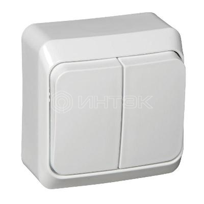 Выключатель 2-кл. ОП Этюд 10А IP20 бел.  Systeme Electric BA10-002B изображение, фото