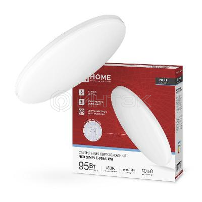 Светильник светодиодный NEO SIMPLE-9565-WH 95Вт 6500К 7600лм 230В 460х67мм бел. IN HOME 4690612060866 изображение, фото