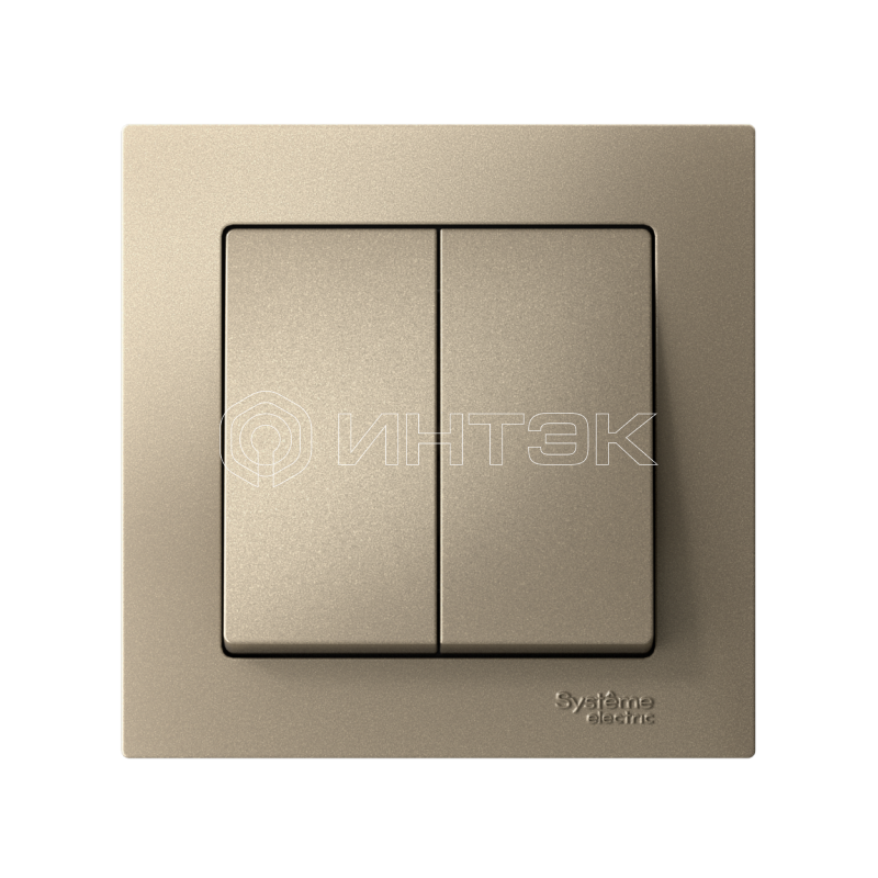 Выключатель 2-кл. СП AtlasDesign 10А IP20 (сх. 5) 10AX в сборе шампань  Systeme Electric ATN000552 изображение, фото