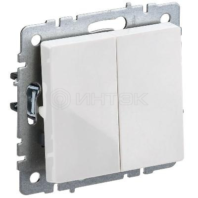 Выключатель проходной 2-кл. СП BRITE ВС10-2-6-БрБ 10А механизм бел. IEK BR-V22-0-10-K01 изображение, фото