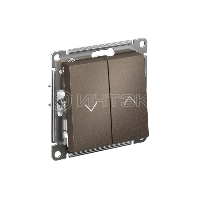 Выключатель для жалюзи 2-кл. AtlasDesign 10А механизм мокко Systeme Electric ATN000619 изображение, фото