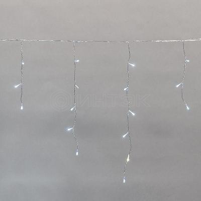 Гирлянда светодиодная "Айсикл" (бахрома) 10х0.6м 238LED бел. 5.1Вт 230В IP44 эффект мерцания провод прозр. Neon-Night 255-545 изображение, фото