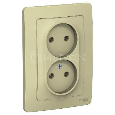 Розетка 2-м СП Blanca 16А IP20 250В без заземл. без защ. шторок беж.  Systeme Electric BLNRS000027 изображение, фото