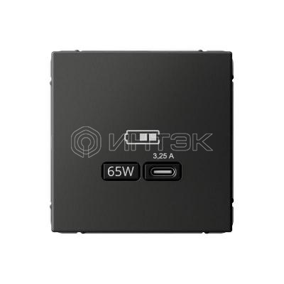 Розетка USB ArtGallery тип C 65Вт QC PD высокоскор. ЗУ механизм базальт Systeme Electric GAL001427 изображение, фото