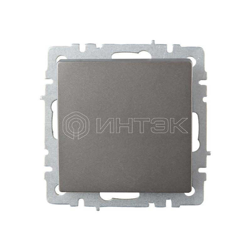Выключатель проходной 1-кл. СП BRITE ВС10-1-6-БрС 10А механизм сталь IEK BR-V12-0-10-K46 изображение, фото