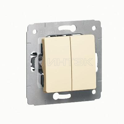 Переключатель проходной 2-кл. СП Cariva 10А IP20 250В механизм сл. кость Legrand 773708 изображение, фото