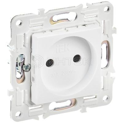 Розетка SKANDY 10А без заземл. без защ. шторок SK-R02W арктич. бел. IEK SK-R10-10-K01 изображение, фото