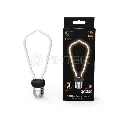 Лампа светодиодная филаментная Black Filament 4Вт ST64 матовая 2700К тепл. бел. E27 330лм GAUSS 1005802104 изображение, фото