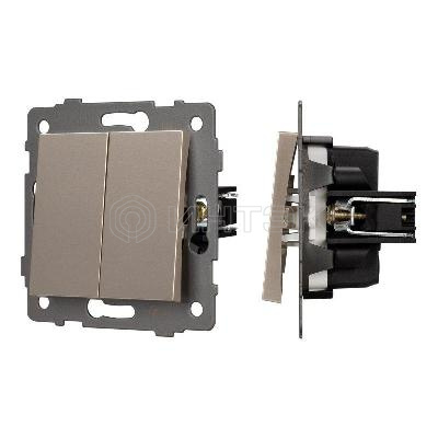 Выключатель непроходной 2-кл. SWT-MK02-PL-GD-V 10А 250В механизм Arlight 049890 изображение, фото