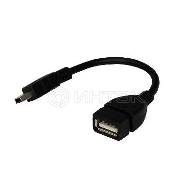 Кабель USB OTG mini USB на USB шнур 0.15м черн. Rexant 18-1181 изображение, фото