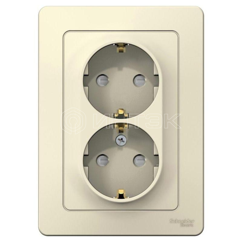 Розетка 2-м СП Blanca 16А IP20 250В с заземл. защ. шторки молоч.  Systeme Electric BLNRS001122 изображение, фото