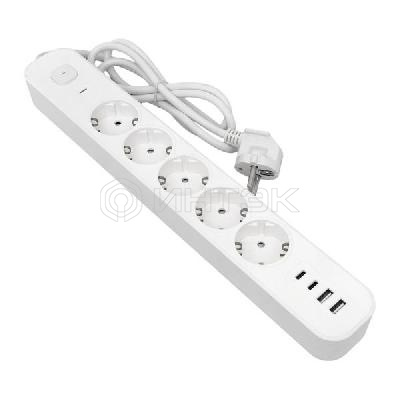 Удлинитель 5х3м IP20 2USB 2.4А+2type-C LUX 1.5кв.мм EKF UBA-LUX-503-TC изображение, фото