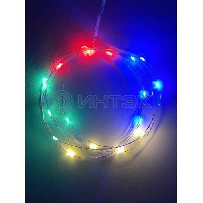 Гирлянда светодиодная "Нить" 2м 20LED АА IP20 мультиколор ЭРА Б0041983 изображение, фото