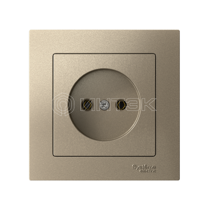 Розетка AtlasDesign 16А без заземл. быстрозажим. клем. в сборе шампань Systeme Electric ATN000540S изображение, фото