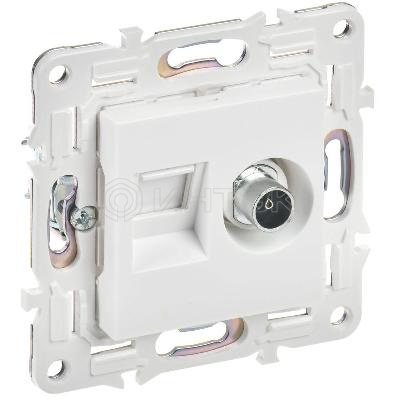 Розетка двойная TV+RJ45 кат.5E SKANDY SK-A14W арктич. бел. IEK SK-AK20-1-K01 изображение, фото