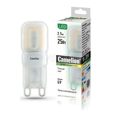 Лампа светодиодная LED2.5-G9-SL/830/G9 2.5Вт капсульная 3000К тепл. бел. G9 200лм 220-240В Camelion 12023 изображение, фото