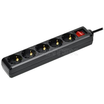 Удлинитель 5х3м с заземл. 16А IP20 У05К 250В ПВС 3х1 черн. IEK WYP10-16-05-03-ZK-K02 изображение, фото