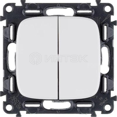 Переключатель 2-кл. СП Valena Allure 10А IP20 250В с лицев. панелью безвинтов. зажимы механизм бел. Legrand 752708 изображение, фото
