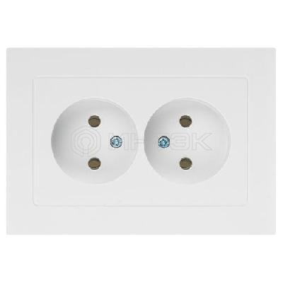 Розетка 2-м СП Accent 6-204-01 16А IP20 250В 2P AL/CU бел. Intro Б0063447 изображение, фото