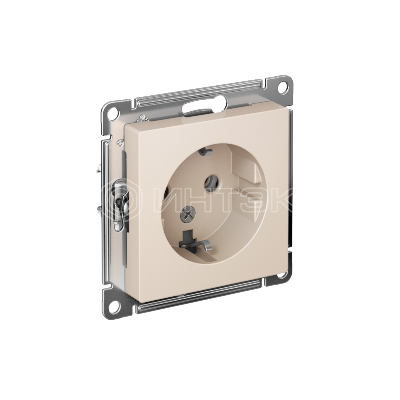 Розетка 1-м СП AtlasDesign 16А IP20 с заземл. механизм беж.  Systeme Electric ATN000243 изображение, фото