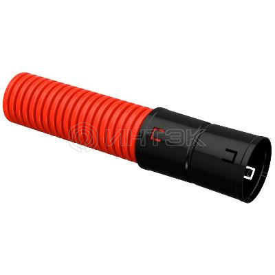 Труба гофрированная двустенная ПНД гибкая d75мм с муфтой красн. (уп.50м) IEK CTG12-075-K04-050-R изображение, фото