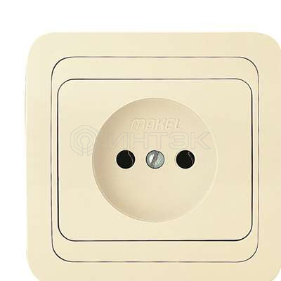 Розетка 1-м СП Mimoza 16А IP20 без заземл. крем./крем. Makel 25022 изображение, фото