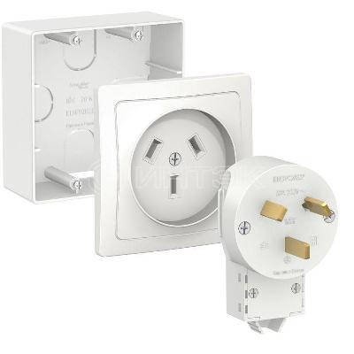 Комплект силовой ОП Blanca 32А 250В (подъемная коробка + розетка + вилка) бел.  Systeme Electric BLNSK003231 изображение, фото