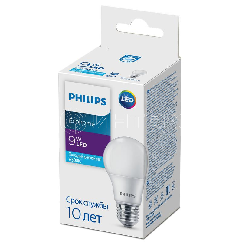 Лампа светодиодная Ecohome LED Bulb 9W 720lm E27 865 Philips 929002299117 изображение, фото