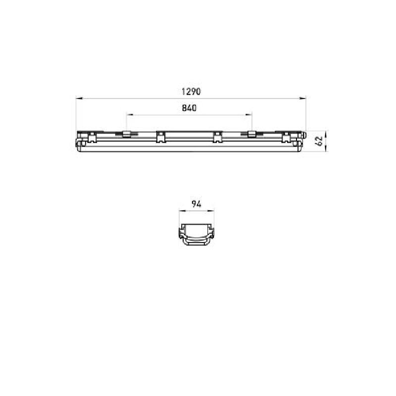 Светильник SPP-102-0-002-120 под 2 светодиодные лампы T8 G13 2х1276 c рассеивателем из поликарб. Эра Б0052438 изображение, фото