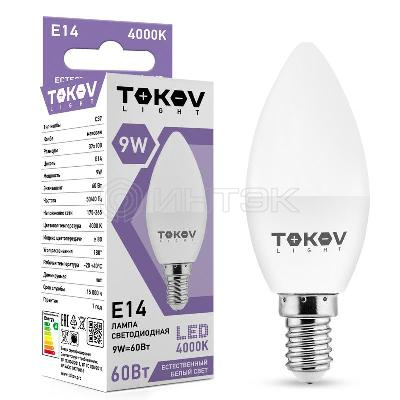 Лампа светодиодная 9Вт С37 4000К Е14 176-264В (TKL) TOKOV ELECTRIC TKL-C37-E14-9-4K изображение, фото