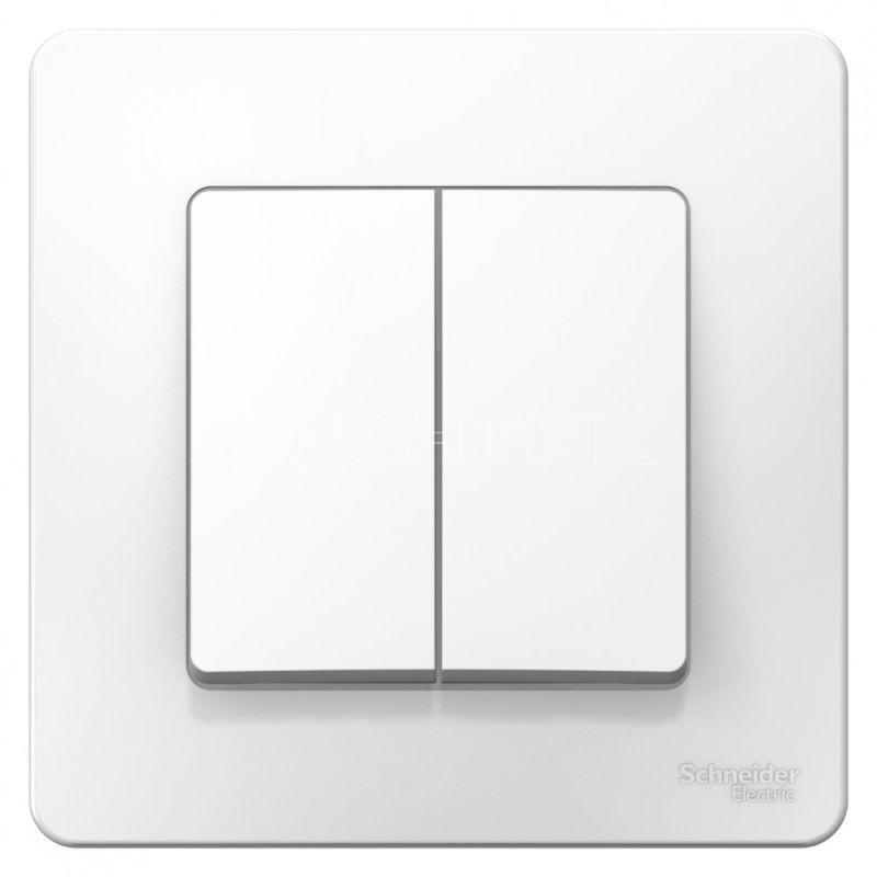 Выключатель 2-кл. СП Blanca 6А IP20 (сх. 5) 250В бел.  Systeme Electric BLNVS006501 изображение, фото