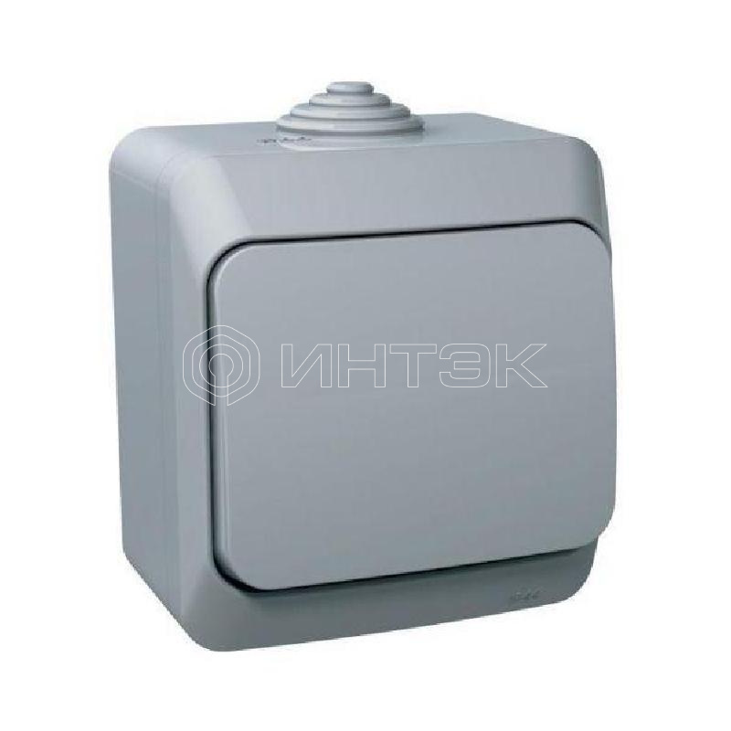 Выключатель 1-кл. ОП Этюд 10А IP44 10AX сер.  Systeme Electric BA10-041C изображение, фото
