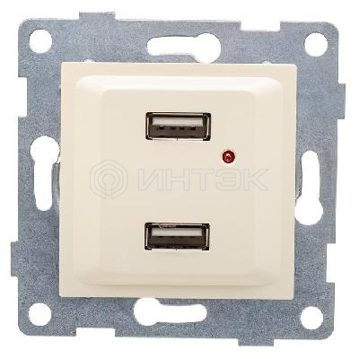 Розетка USB 2-м СП Ugra механизм беж. GUSI С11USB2-003 изображение, фото
