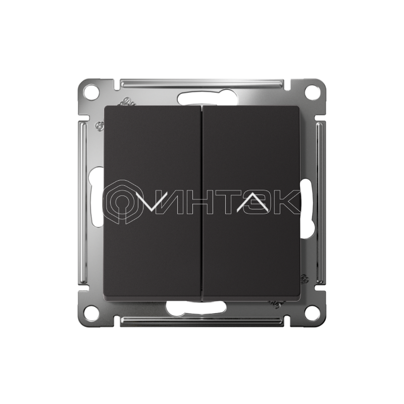 Выключатель 2-кл. AtlasDesign для жалюзи 2х сх.4 10А мех. карбон Systeme Electric ATN001019 изображение, фото